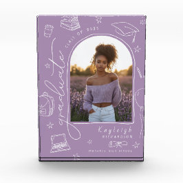 Bloque de fotos de graduación con retro de lavanda