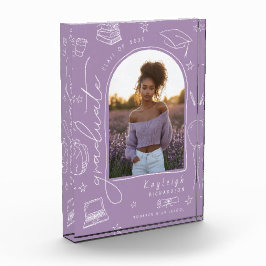 Bloque de fotos de graduación con retro de lavanda