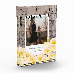 Bloque de fotos de graduación de música Boho Flora