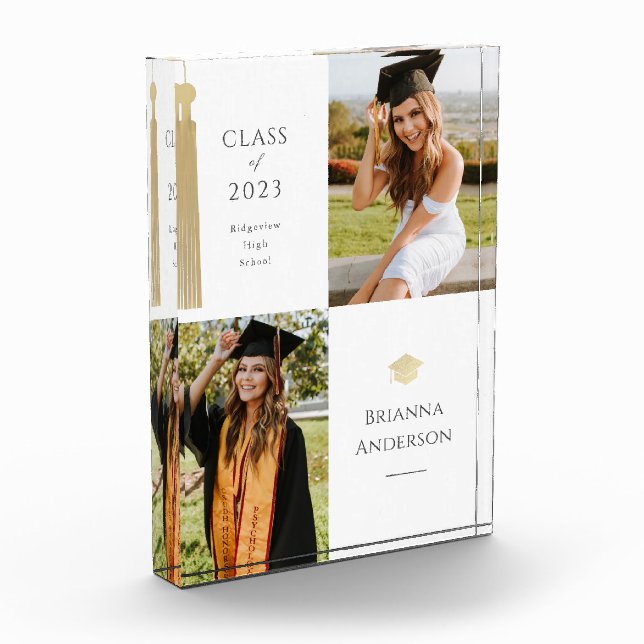 Bloque de fotos de graduación en blanco de tacón y (Izquierda)