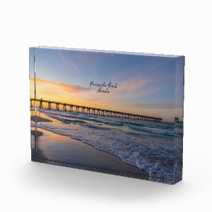 Bloque de fotos de Pensacola Pier Shoreline Sunris