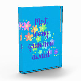 Bloque de fotos florales con el premio a la abuela