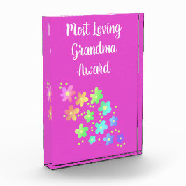 Bloque de fotos florales con el premio a la abuela