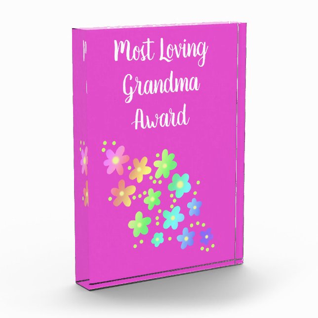 Bloque de fotos florales con el premio a la abuela (Izquierda)