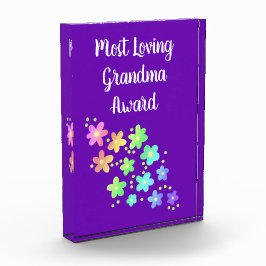 Bloque de fotos florales con el premio a la abuela