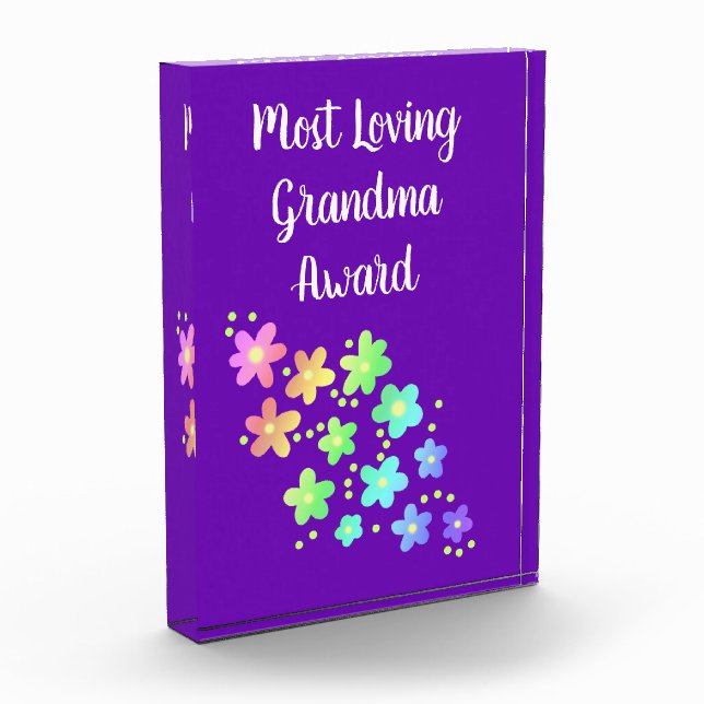 Bloque de fotos florales con el premio a la abuela (Izquierda)