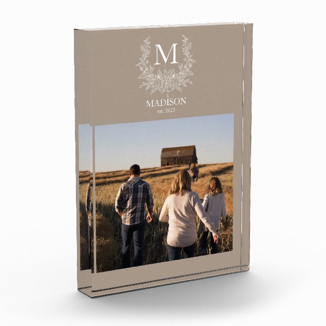 Bloque de fotos inicial personalizado de monograma (Izquierda)