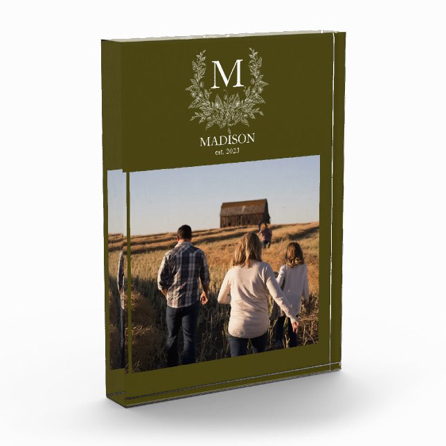 Bloque de fotos inicial personalizado de monograma (Izquierda)