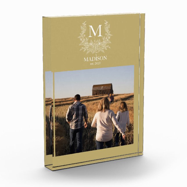 Bloque de fotos inicial personalizado de monograma (Izquierda)