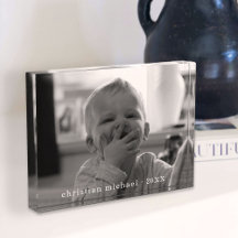 Bloque de fotos personalizadas con nombre clásico