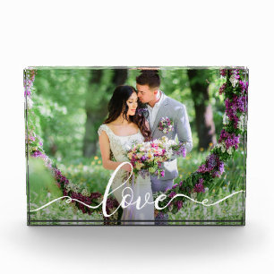 Bloque de la foto de novia y del novio de la boda