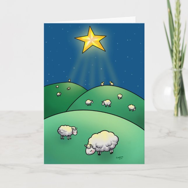 Bloque de ovejas bajo el Navidad Estrella (Anverso)