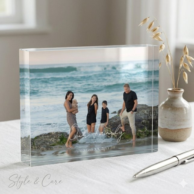 Bloque de visualización de fotos de acrílico de me (Custom Memory Acrylic Photo Block Display)