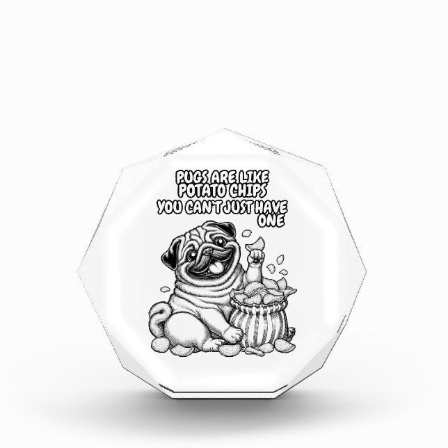 Bloque fotográfico con papas fritas como Pug (Anverso)