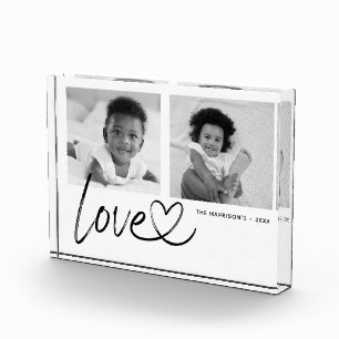 Bloque fotográfico moderno de 2 fotos de amor