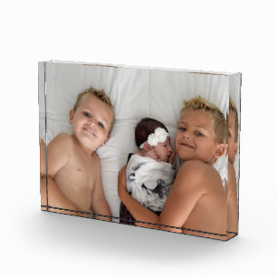 Bloque fotográfico transparente de cristal