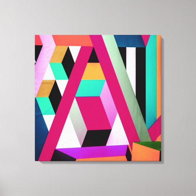 Bloque geométrico arte brillante colorido moda (Anverso)