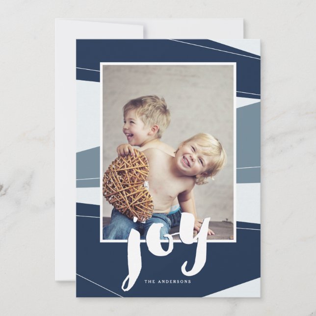 Bloque geométrico | Tarjeta fotográfica Blue Joy (Anverso)