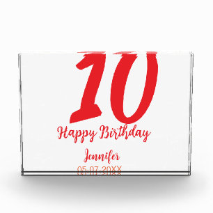 Bloque Para Fotos 10.ª fecha de adición de cumpleaños año plantilla