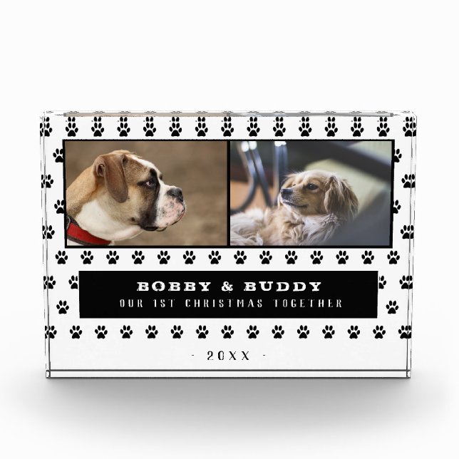 Bloque Para Fotos 1.ᵉʳ Navidad Juntos Dos Perros 2 (Anverso)
