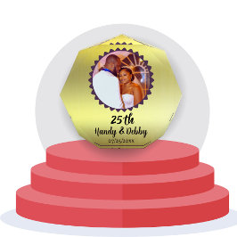 Bloque Para Fotos 25th Gold Black Anniversary Gift Keepsake