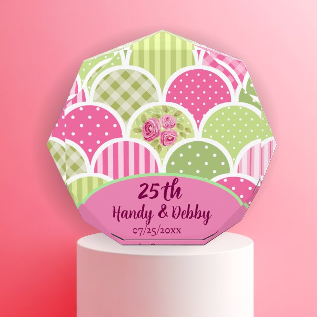 Bloque Para Fotos 25th Modern Floral Pink Anniversary Photo Block  (Subido por el creador)