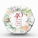 Bloque Para Fotos 40.º Boda de Aniversario de Ruby Rosas Garland<br><div class="desc">Con una delicada acuarela floral,  esta moda botánica de 40 años boda puede ser personalizada con su información especial de aniversario en un texto elegante. Diseñado por Thisisnotme©</div>