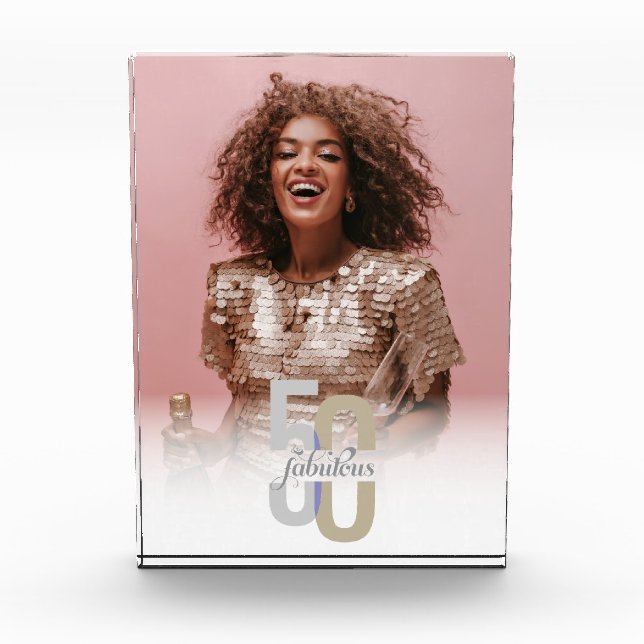 Bloque Para Fotos 50 y fabuloso cumpleaños elegante moderno (Anverso)