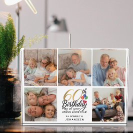 Bloque Para Fotos 60th Birthday Picture Collage Script Typography