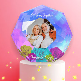 Bloque Para Fotos 60th Diamond Wedding Anniversary Floral Keepsake