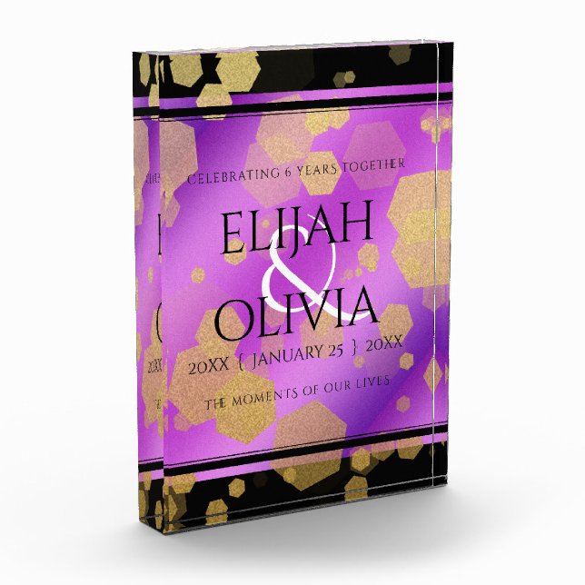 Bloque Para Fotos 6.º 33.º 47° 48° Aniversario del Boda Ametista (Izquierda)