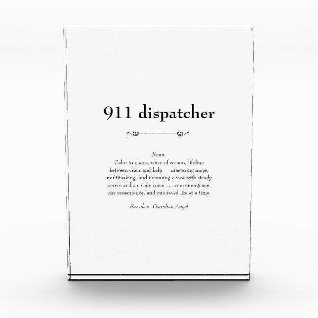 Bloque Para Fotos 911 Regalo de Apreciación de Dispatcher de Emergen (Anverso)