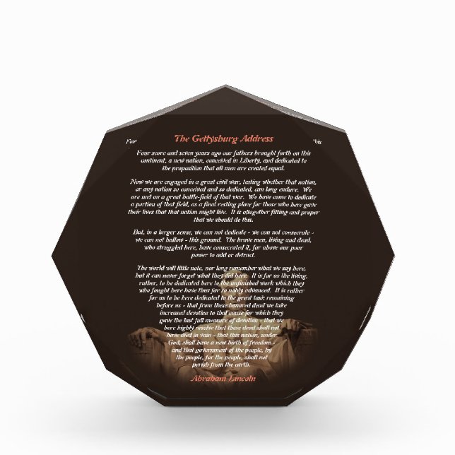 Bloque Para Fotos Abraham Lincoln - El discurso de Gettysburg (Anverso)