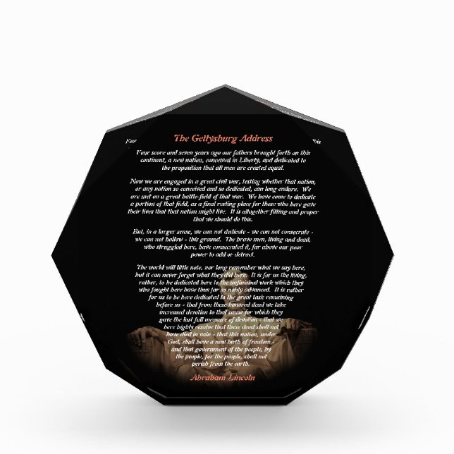 Bloque Para Fotos Abraham Lincoln - El discurso de Gettysburg (Anverso)