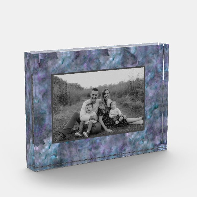 Bloque Para Fotos Abstracto de granito de cuarzo verde azulado azul  (Izquierda)