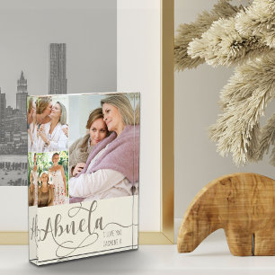 Bloque Para Fotos Abuela Calligraphy I Love You 3 Photo Cream Brown
