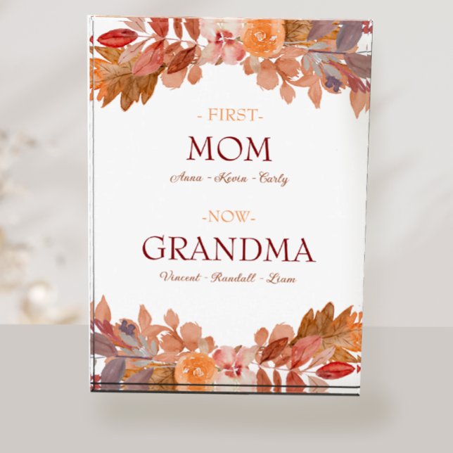 Bloque Para Fotos Abuela Personalizado floral de acuarela rusa (Subido por el creador)