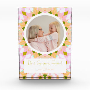Bloque Para Fotos Abuelitos verdes rosados Día mejor abuela