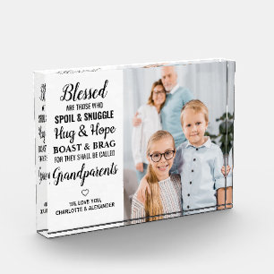 Bloque Para Fotos Abuelos bendecidos personalizados poema moderno