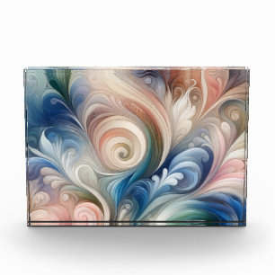 Bloque Para Fotos Acuarela Fantasía Pastel Floral Azul & Crema
