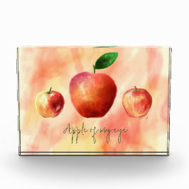 Bloque Para Fotos Acuarela rústica tres manzanas 'Apple of My Eye'