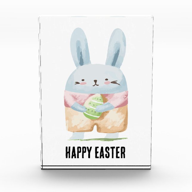 Bloque Para Fotos Adorable Watercolor Easter Bunny (Anverso)