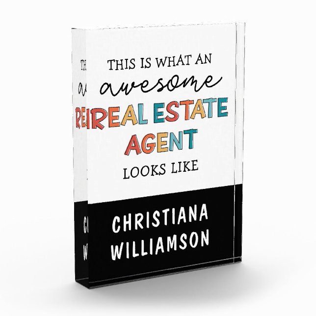 Bloque Para Fotos Agente inmobiliario personalizado Gracioso Realtor (Izquierda)