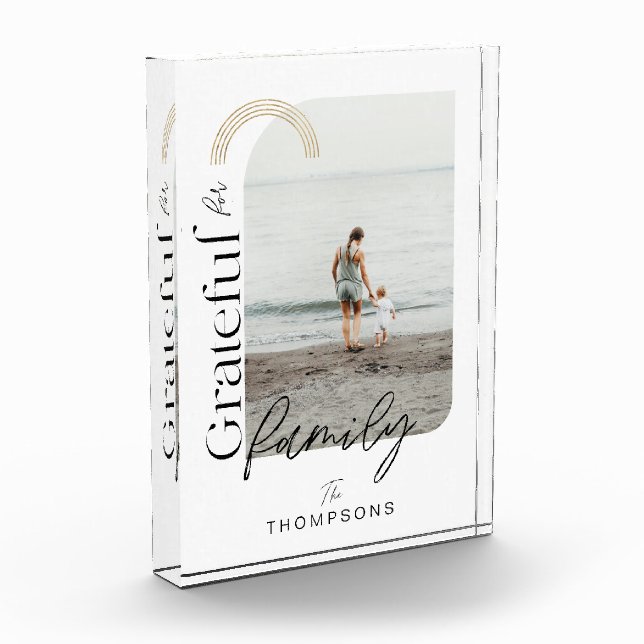 Bloque Para Fotos Agradecimiento Para La Familia Moderna Arco Geomét (Izquierda)