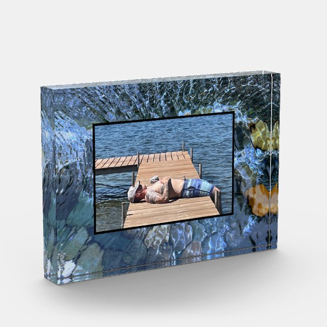 Bloque Para Fotos Agua de ripazo, brook, vapor, piedras submarinas (Izquierda)