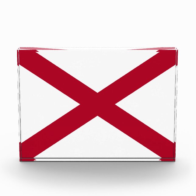 Bloque Para Fotos Alabama: Bandera de St Andrew Crimson (Anverso)