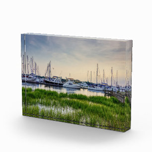 Bloque Para Fotos Amanecer de los barcos del puerto de Charleston