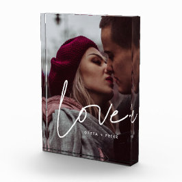 Bloque Para Fotos Amar a la pareja moderna de caligrafía