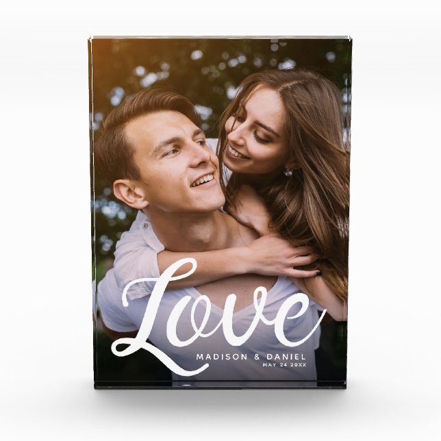 Bloque Para Fotos AMAR caligrafía moderna San Valentín simple Keepsa (Anverso)