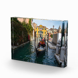 Bloque Para Fotos Amarre Clásico de Góndola en Venecia